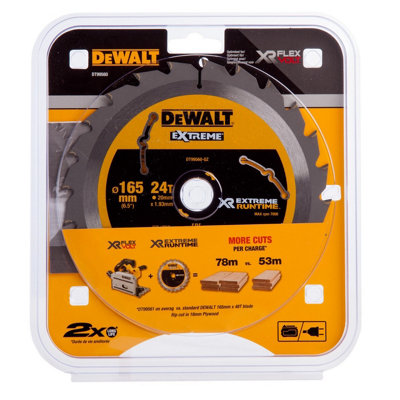 Dewalt DT99560 165mm x 20mm 24T Extreme Runtime FlexVolt Plunge