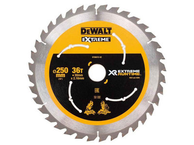 Dewalt DT99572 Flexvolt Extreme Runtime Mitre Saw Blade 250mm 36 Tooth ...