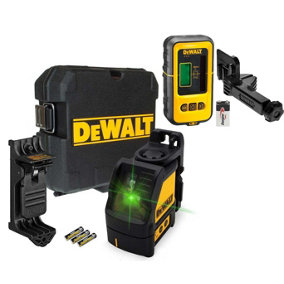 Dewalt DW088CG Green Cross Line Laser Level Self Levelling + Detector DE0892G