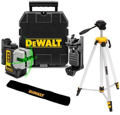 DeWalt DW089CG 3 Beam 3 Way Self Levelling Multi Line Green Laser IP54 + Tripod