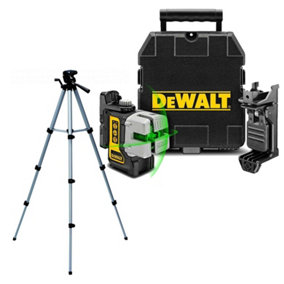 DeWalt DW089CG 3 Beam 3 Way Self Levelling Multi Line Laser IP54 Green + Tripod