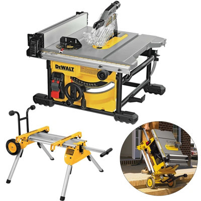 DeWalt DWE7485 240V 210mm 1850W Compact Table Saw + Blade DWE7485 Rolling Stand