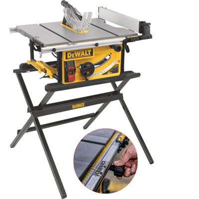 Dewalt DWE7492 GB 250mm Portable Table Saw 2000W 240V 24 Tooth Blade Leg Stand DIY at B Q