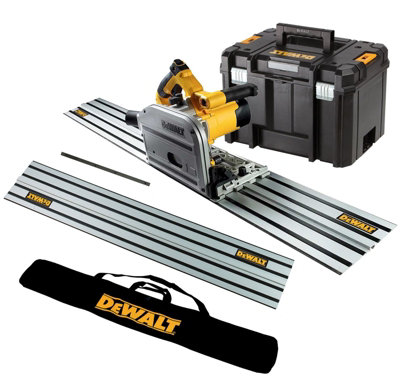 Dewalt DWS520KT Plunge Cut Circular Saw 165mm 110v + 2 x 1.5m Guide Rails + Bag