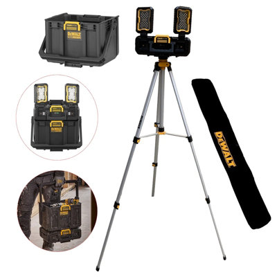 Dewalt DWST08061-1 Toughsystem 2 Half Width LED Task Light Tote + DE0881 Tripod