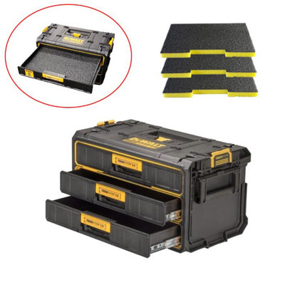 Dewalt DWST08330-1 Toughsystem 2.0 ToolBox 3 Shallow Drawer + 3x 30mm Shadowfoam