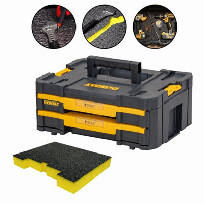 Dewalt DWST1-70706 TStak IV Tool Storage 2 Shallow Draws + 2x 30mm Shadowfoam