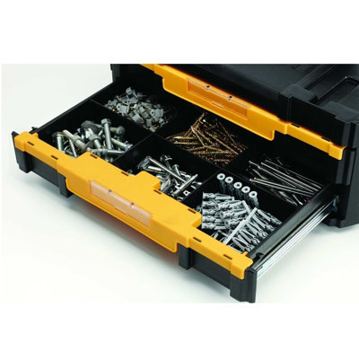 DeWalt DWST1-70706 TStak IV Double Drawer Storage Box with Adjustable  Dividers