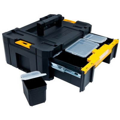 DeWALT TStak Tool Storage 2 drawers Plastic Tool Box, 314.2 x 440 x 314.2mm