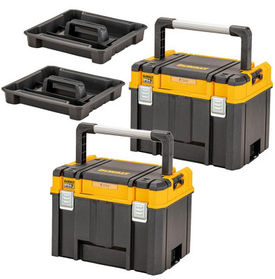 Dewalt DWST83343-1 Deep TSTAK 2.0 Organiser Storage Box Long Handle + Tote X 2