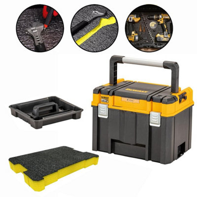 Dewalt DWST83343-1 Deep TSTAK 2.0 Storage Box Long Handle + 50mm Shadowfoam Foam