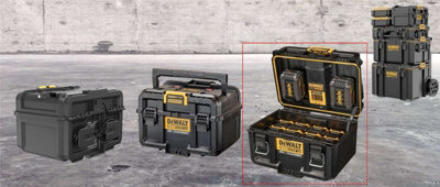 DeWalt DWST83470 Toughsystem 2.0 Battery Charger Box 18v XR + Half Width Toolbox