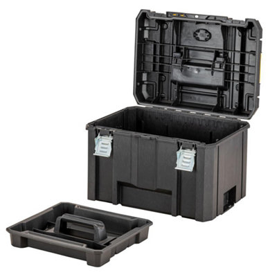 Dewalt tstak deep tool box with organiser top