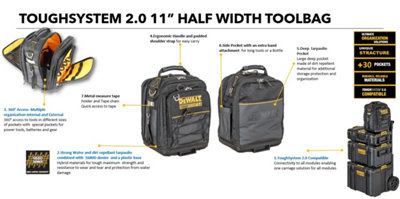 Dewalt DWST83524-1 Toughsystem 2 Heavy Duty Tool Bag + Half Width Organiser Case