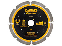 DEWALT - Extreme PCD Fibre Cement Saw Blade 216 x 30mm x 8T