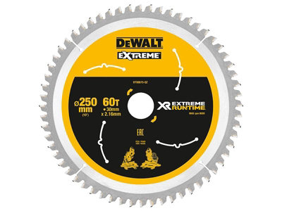 DEWALT - Extreme Runtime FlexVolt Mitre Saw Blade 250 x 30mm x 60T