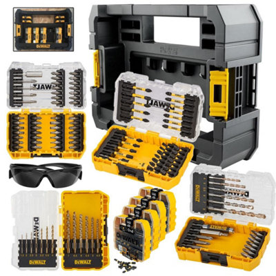 Dewalt FLEXTORQ 210 Pc Impact Screwdriver Drill Bit Set Tough Case TStak  Caddy