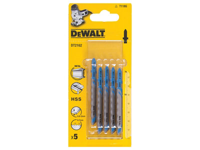 DEWALT - HSS Metal Cutting Jigsaw Blades Pack of 5 T118G