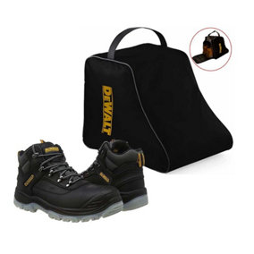 DeWalt Laser Black Safety Work Boots Steel Toecap UK Size 6 + DeWALT Boot Bag