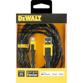 Dewalt Lightening USB iPhone iPad Charging Cable 10ft 3m Reinforced Braided