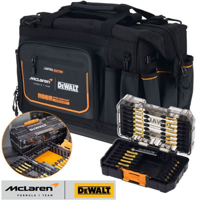 Dewalt McLaren F1 Twin Pack - Pro 20" Open Mouth Tool Bag + 28PC Torsion Bit Set