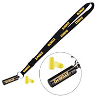 Dewalt Neck Strap Tool Lanyard Safety Card Id Badge Holder + Ear Plugs and Case