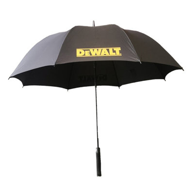 Dewalt Official Branded Umbrella - Silver Push Button + Carbon 