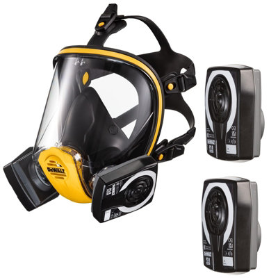 Dewalt P3 Full Face Dust Mask Respirator Large + Extra P3 Filters + Ear ...