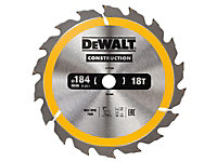 DEWALT - Portable Construction Circular Saw Blade 184 x 16mm x 18T