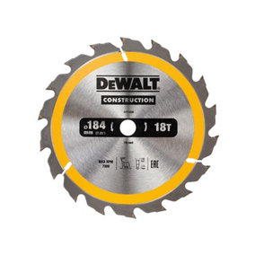 DEWALT - Portable Construction Circular Saw Blade 184 x 16mm x 18T