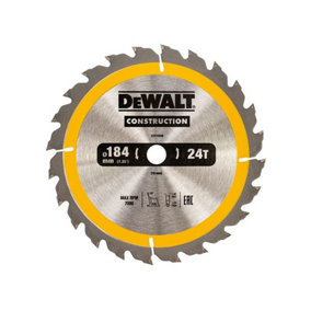 DEWALT - Portable Construction Circular Saw Blade 184 x 16mm x 24T