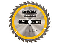 DEWALT - Portable Construction Circular Saw Blade 184 x 16mm x 30T