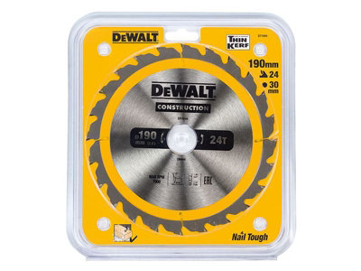 DEWALT - Portable Construction Circular Saw Blade 190 x 30mm x 24T