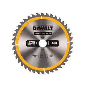 DEWALT - Portable Construction Circular Saw Blade 235 x 30mm x 40T