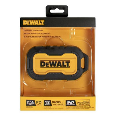 Dewalt Portable Powerbank Phone Charger 10,000mAh 2 Port IP67 Dust & WaterProof