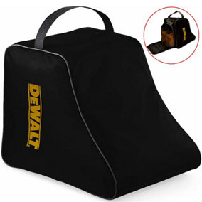 Dewalt Safety Boot Bag Work Boot Bag Black + Logo - Heavy Duty Zip Hard Base Bag