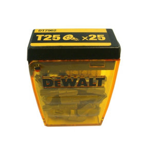 DeWalt T25 Screw Bits (Pack Of 25) Grey (2.5cm)