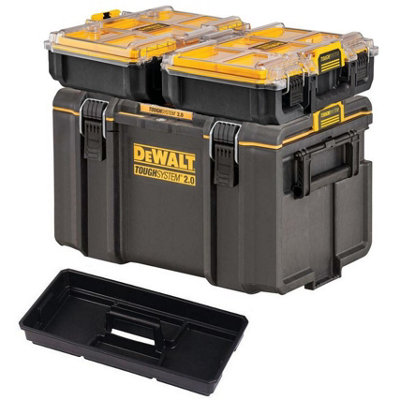 Dewalt Tough System 2.0 DS400 + DS166 Stackable Toolbox Case + 2