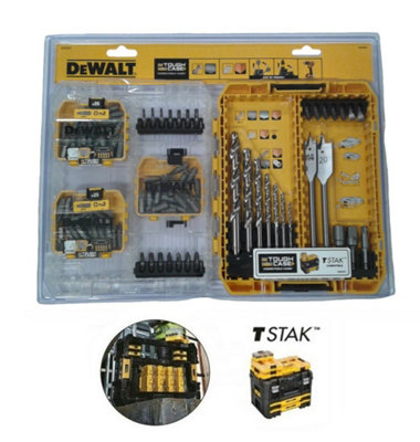 Dewalt Toughcase Extreme 105 Pc Drill & Bit Set Medium Tough Case TSTAK ...