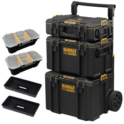 Dewalt Toughsystem 2 4PC Rolling Mobile Tool Storage Box Trolley DS400 + DS166