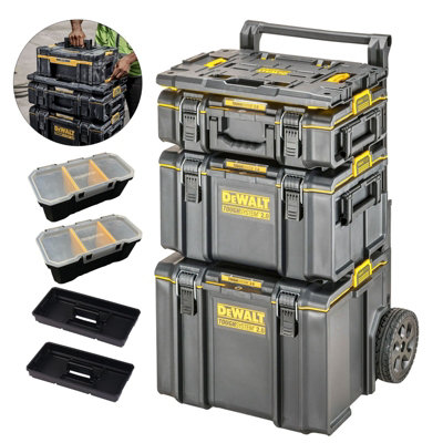 Dewalt Toughsystem 2 Rolling Mobile Tool Storage Box Trolley + Tstak Adaptor