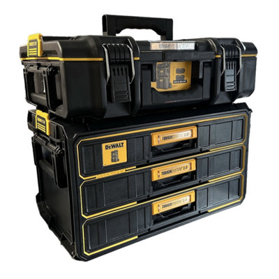 Dewalt Toughsystem Box DWST08330 1 Rolling Mobile Storage Box Trolley 2 Piece