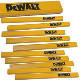 Dewalt Tradesmen HB Grade Flat Carpenters Pencils Yellow Dewalt Logo - 10 Pack