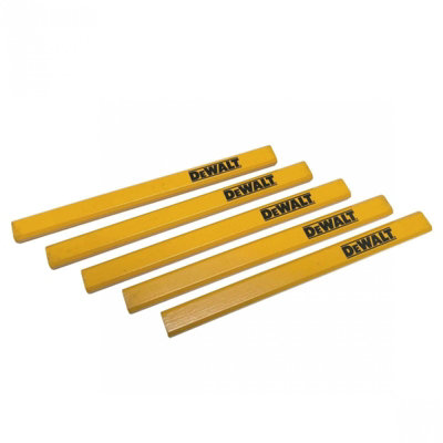 Dewalt Tradesmen HB Grade Flat Carpenters Pencils Yellow Dewalt Logo - 10 Pack