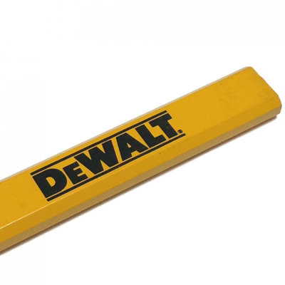 Dewalt Tradesmen HB Grade Flat Carpenters Pencils Yellow Dewalt Logo - 10 Pack