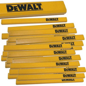 Dewalt Tradesmen HB Grade Flat Carpenters Pencils Yellow Dewalt Logo - 20 Pack