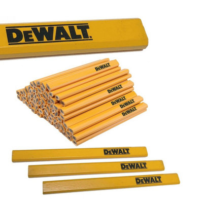 Dewalt Tradesmen HB Grade Flat Carpenters Pencils Yellow Dewalt Logo Box 72