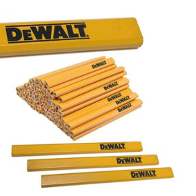 Dewalt Tradesmen HB Grade Flat Carpenters Pencils Yellow Dewalt Logo - Box 72