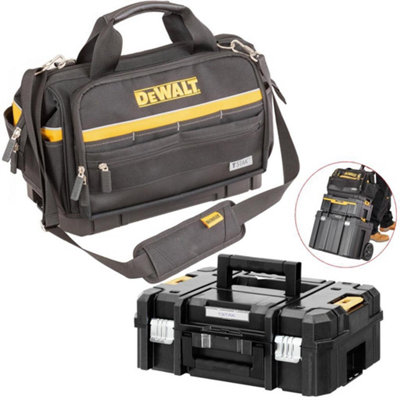 Dewalt Tstak Bottom Heavy Duty Open Mouth Soft Tool Bag 18" + Tstak 2 Case