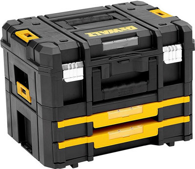 Dewalt TStak Combo II + IV Power Tool Storage Box + Drawer Case 2 Shallow Draws